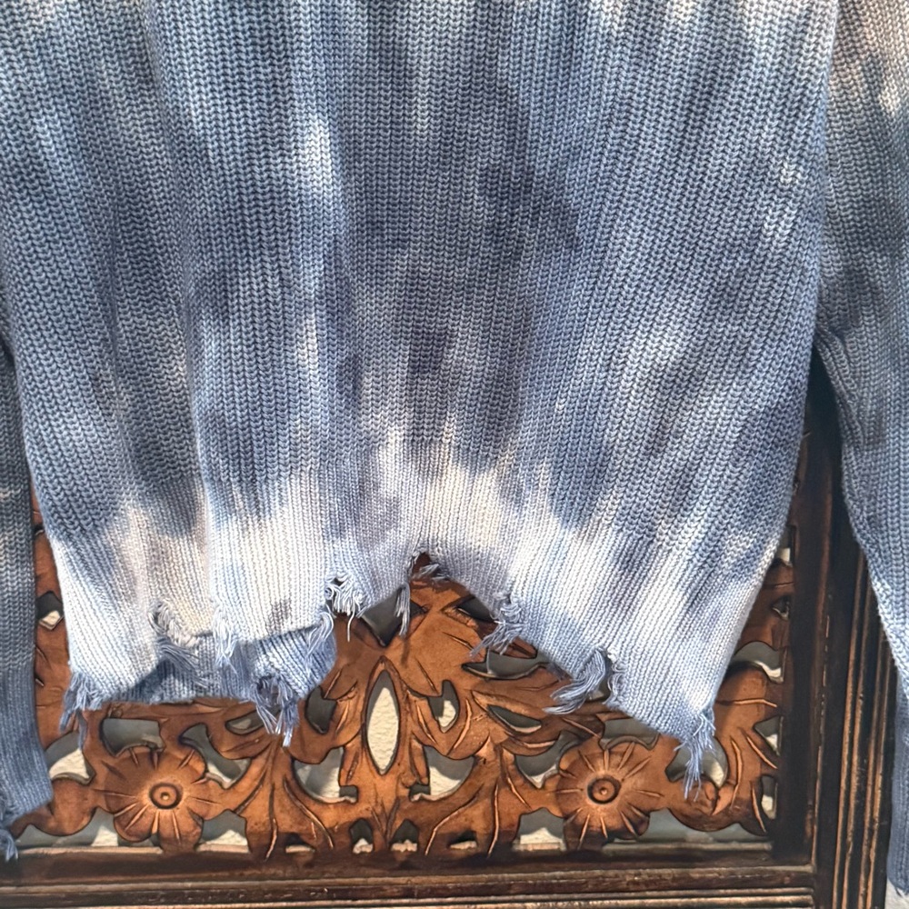 Young Fabulous & Broke Gradient Tie-Dye Open Cardigan in Blue, Green and Gray - Picture 4 of 6